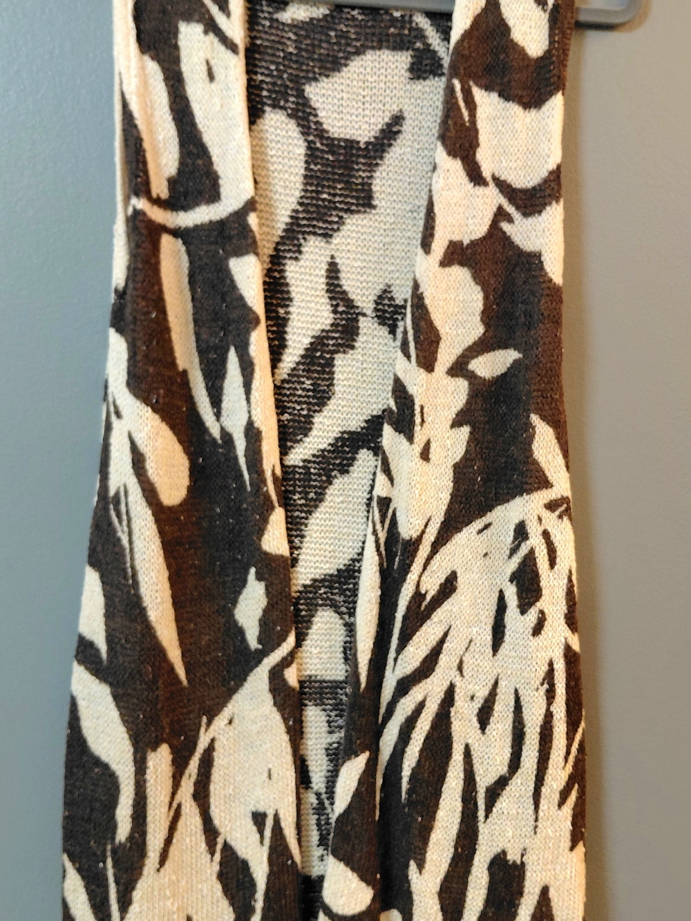 Chicos Women's Cream and Brown Printed Long Tunic
